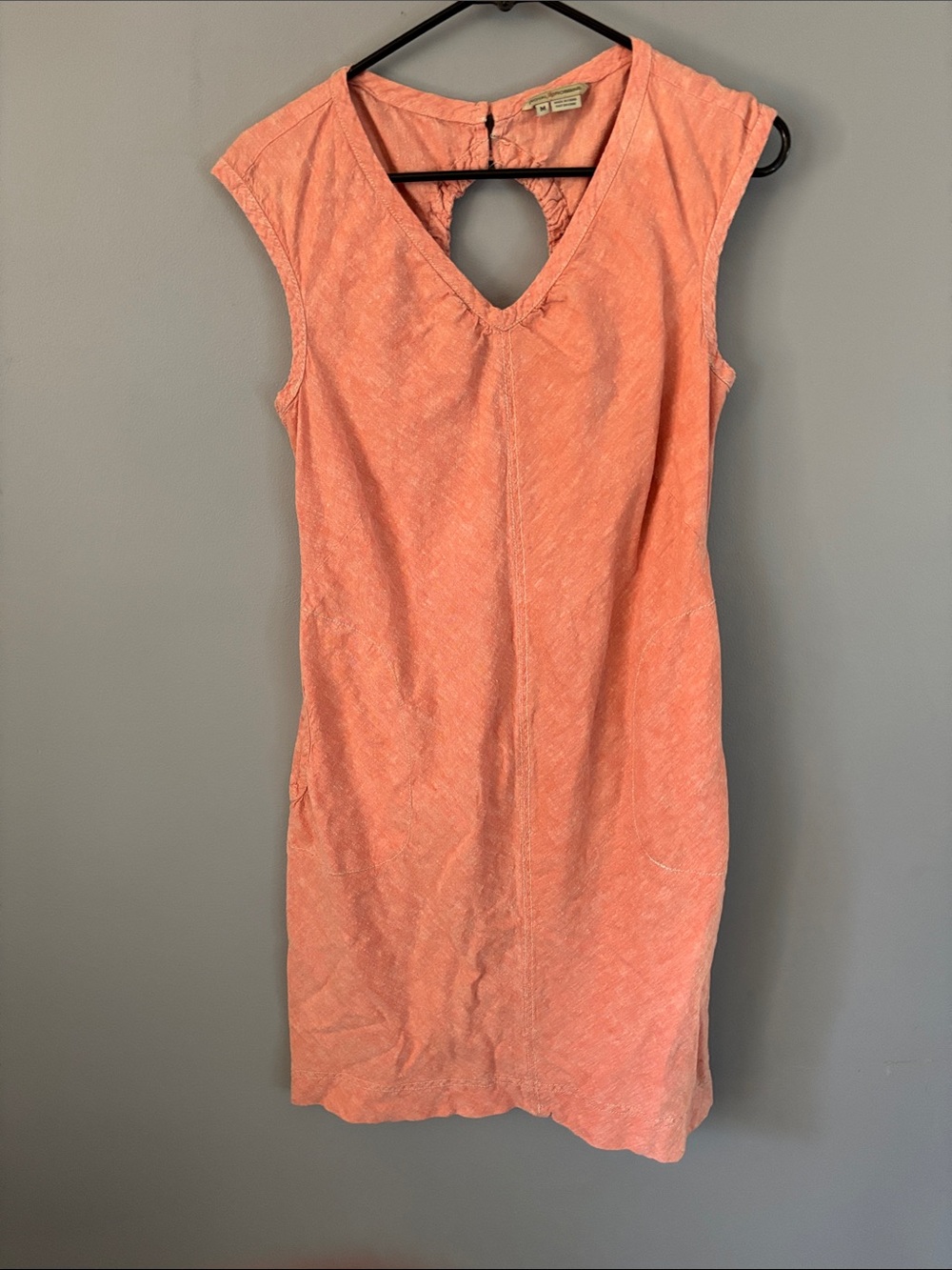 Royal Robbins Hempline Coral Sleeveless Mini Dress with Back Keyhole